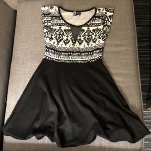 White and black dress
